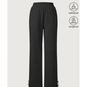 OGL Black Waterproof Fleece Lined Toggle Ankle Snow Pants Size Small Apres Ski